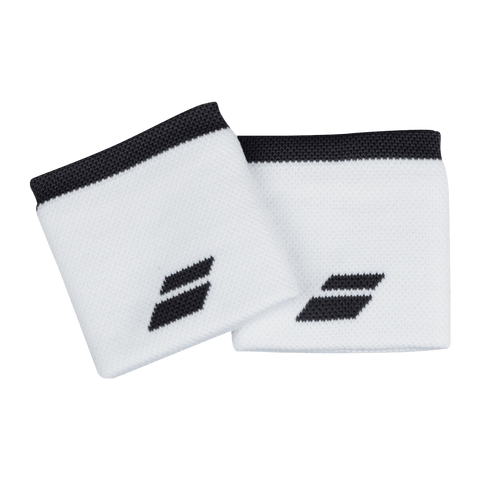 Babolat Padel Polsband (2 stuks) wit met zwart logo - PadelAmigos