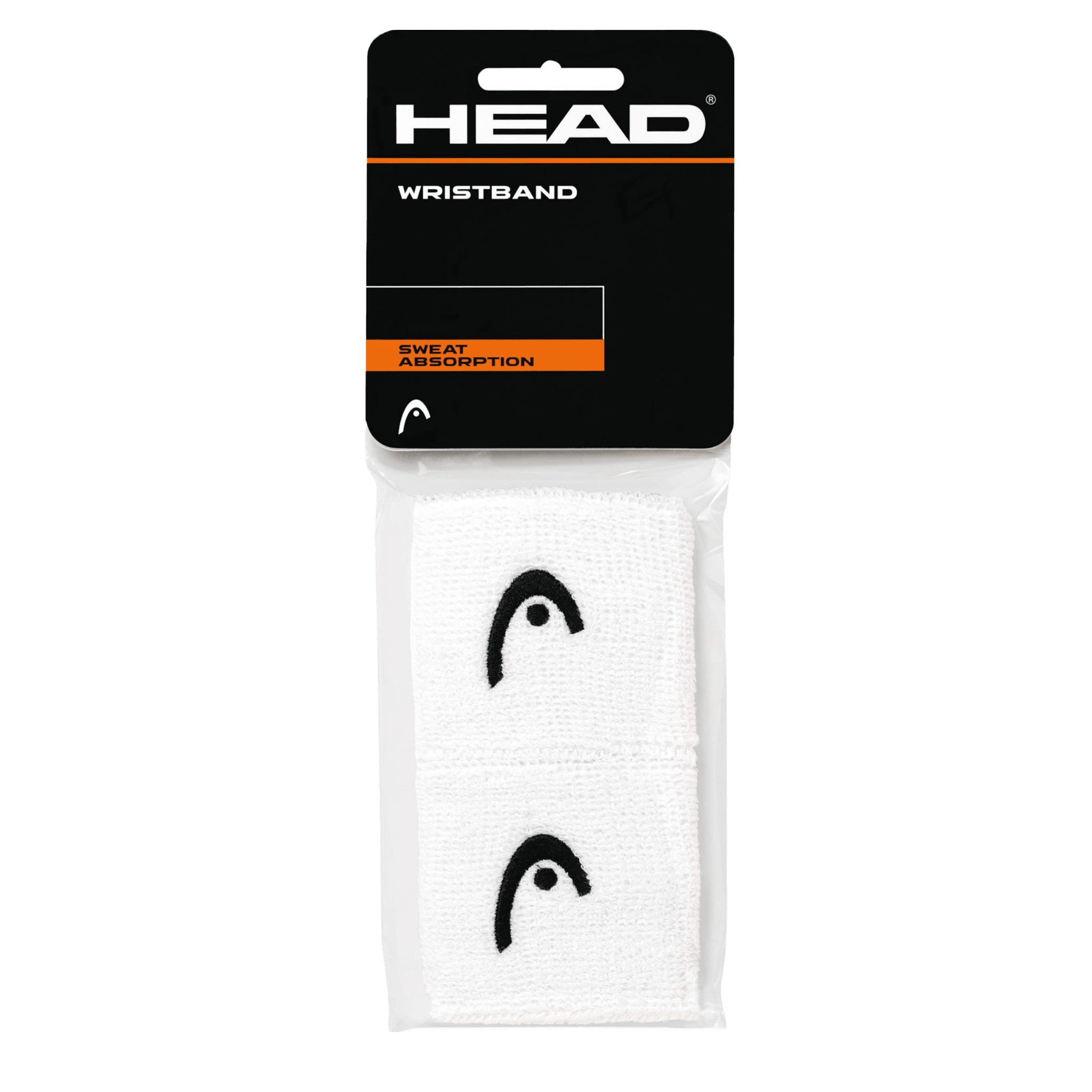 HEAD Padel Polsband (2 stuks) wit met zwart logo - PadelAmigos