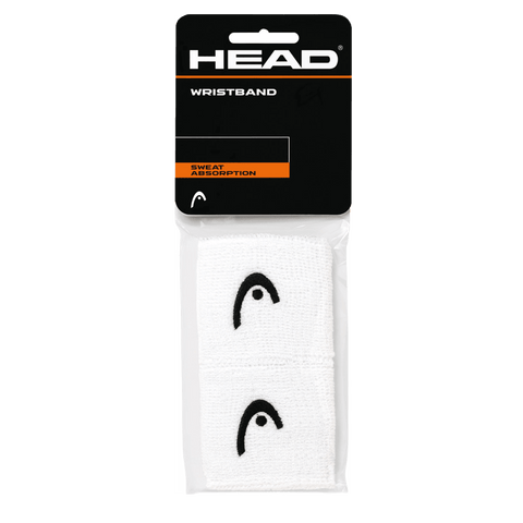 HEAD Padel Polsband (2 stuks) wit met zwart logo - PadelAmigos