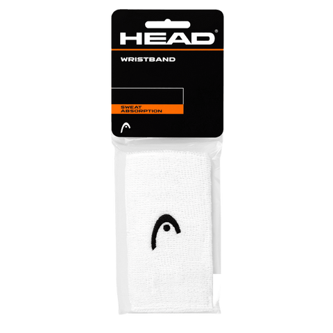 HEAD Padel Polsband extra lang (2 stuks) wit met zwart logo - PadelAmigos