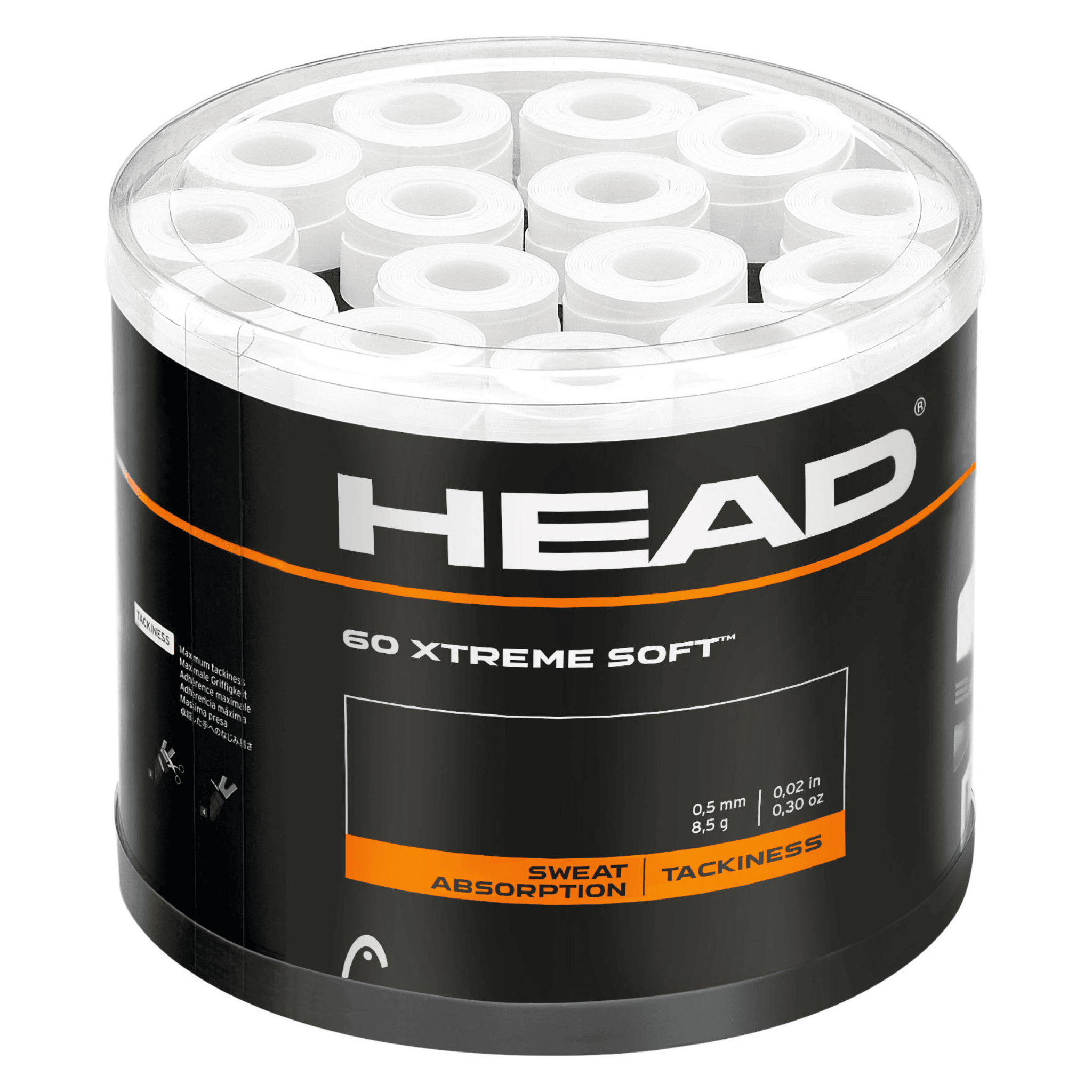 HEAD Xtreme Soft padel overgrip box 60 stuks wit - PadelAmigos