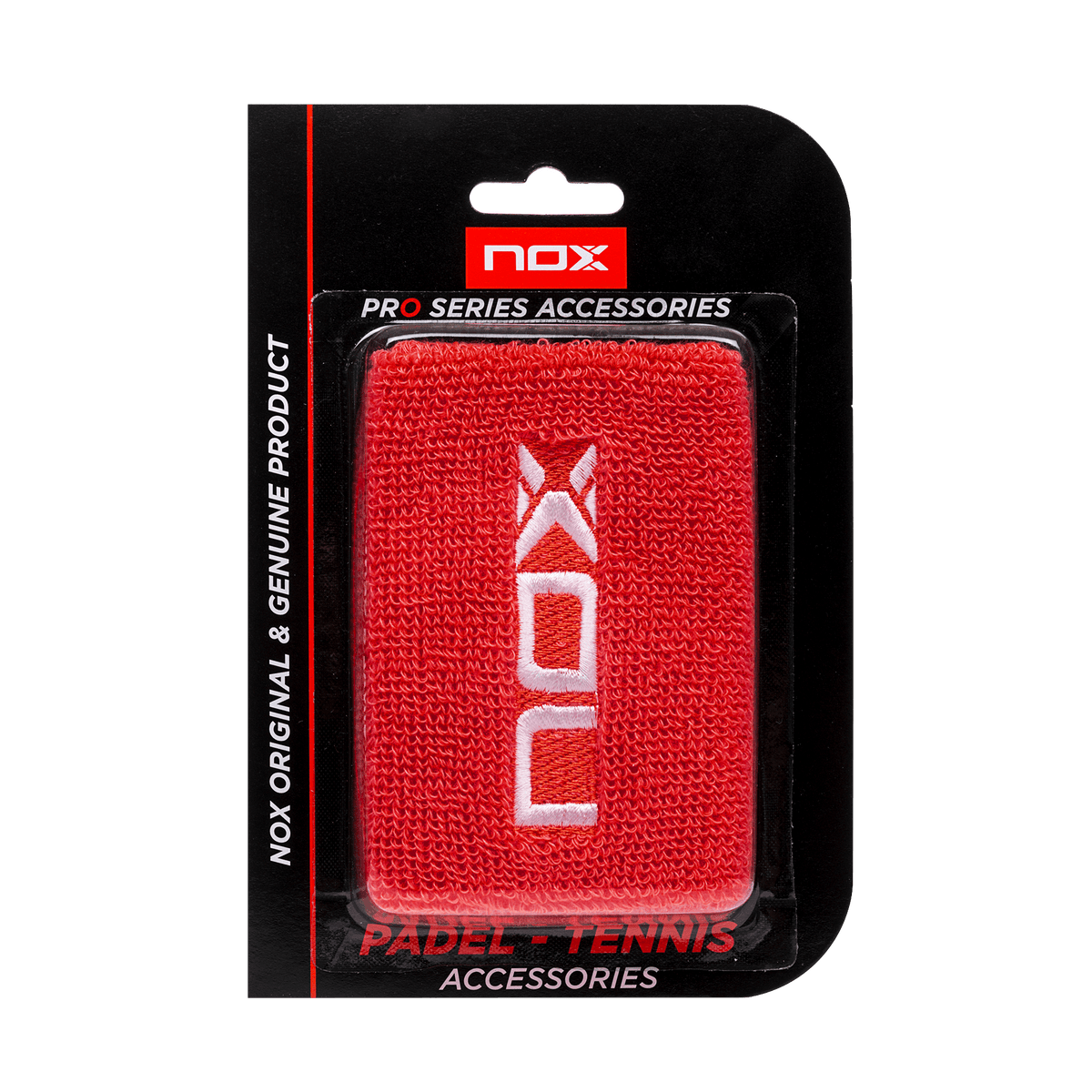 NOX Padel Polsband (2 stuks) rood met wit logo - PadelAmigos