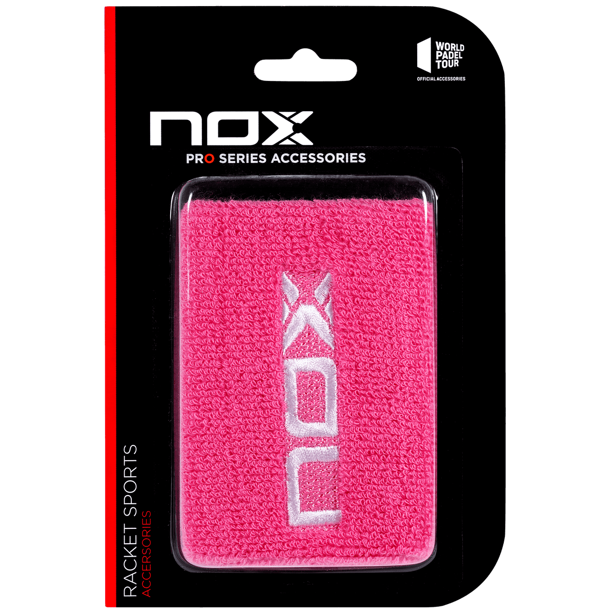 NOX Padel Polsband (2 stuks) roze met wit logo - PadelAmigos